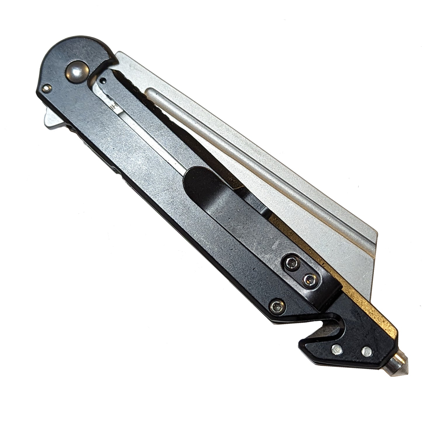 8.25" Frame Lock Pocket Folding Knife with Stainless steel handle with G10 insert. For everyday carry and outdoor activity tool Knife