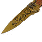 8" Steampunk Design Lockback Pocket Folding Knife With Color Coated Blade. For Collection, Everyday Carry and Outdoor Activity Tool Knife