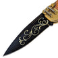 8" Steampunk Design Lockback Pocket Folding Knife With Color Coated Blade. For Collection, Everyday Carry and Outdoor Activity Tool Knife